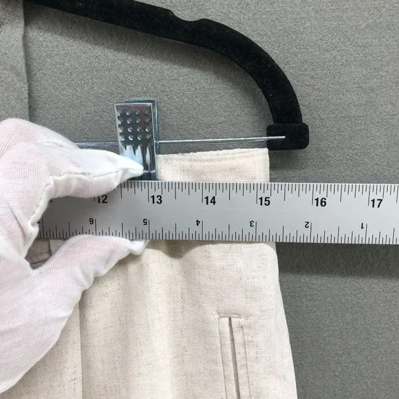 Vintage High Waisted Slub Cotton Breathable Relaxed Pants Womens Size 30 Oatmeal - Picture 10 of 12